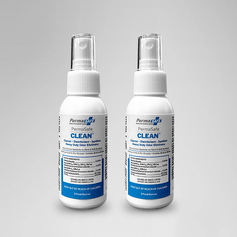 Clean Shield 32oz disinfectant spray bottle with visible label close-up