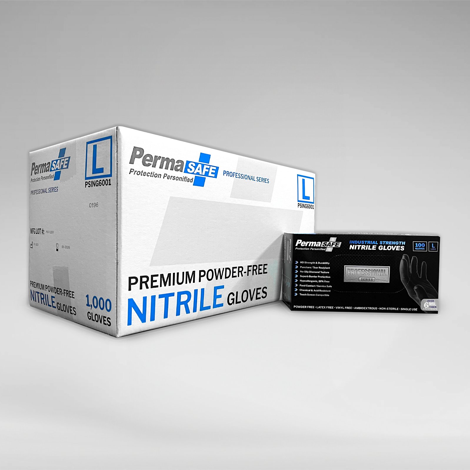 PermaSafe Industrial Strength 6+ Mil Nitrile Gloves