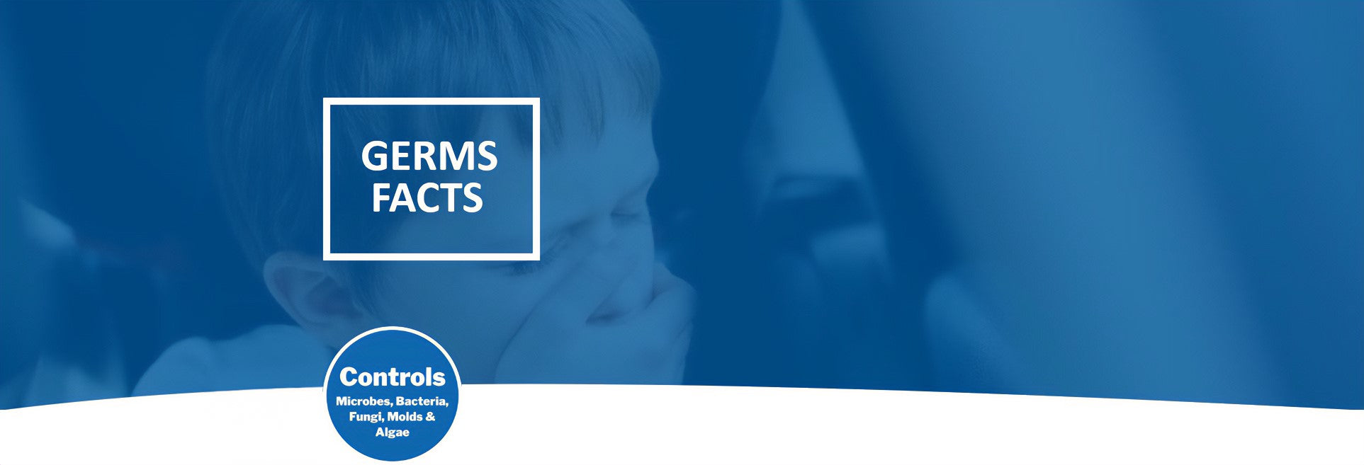 a child sneezing inside of a car with a label that says germs facts and another label that states that permasafe automotive products control microbes, bacteria, fungi, molds, and algae inside the car.