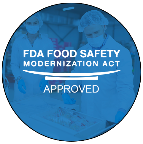 Logo confirming that PermaSafe is approved for use by the FDA Food Safety Modernization Act