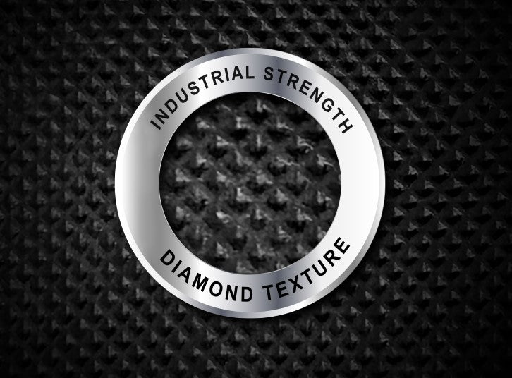 detail of the diamond texture built into PermaSafe nitrile gloves that helps make them industrial-strength and appropriate for the widest array of industrial, commercial, or household tasks