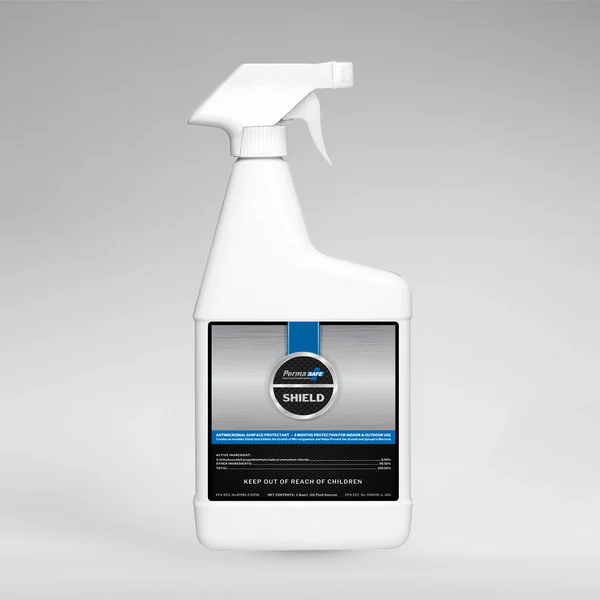 32 ounce bottle of permasafe shield, our 90 Day, All-Purpose, Antimicrobial Surface Protectant